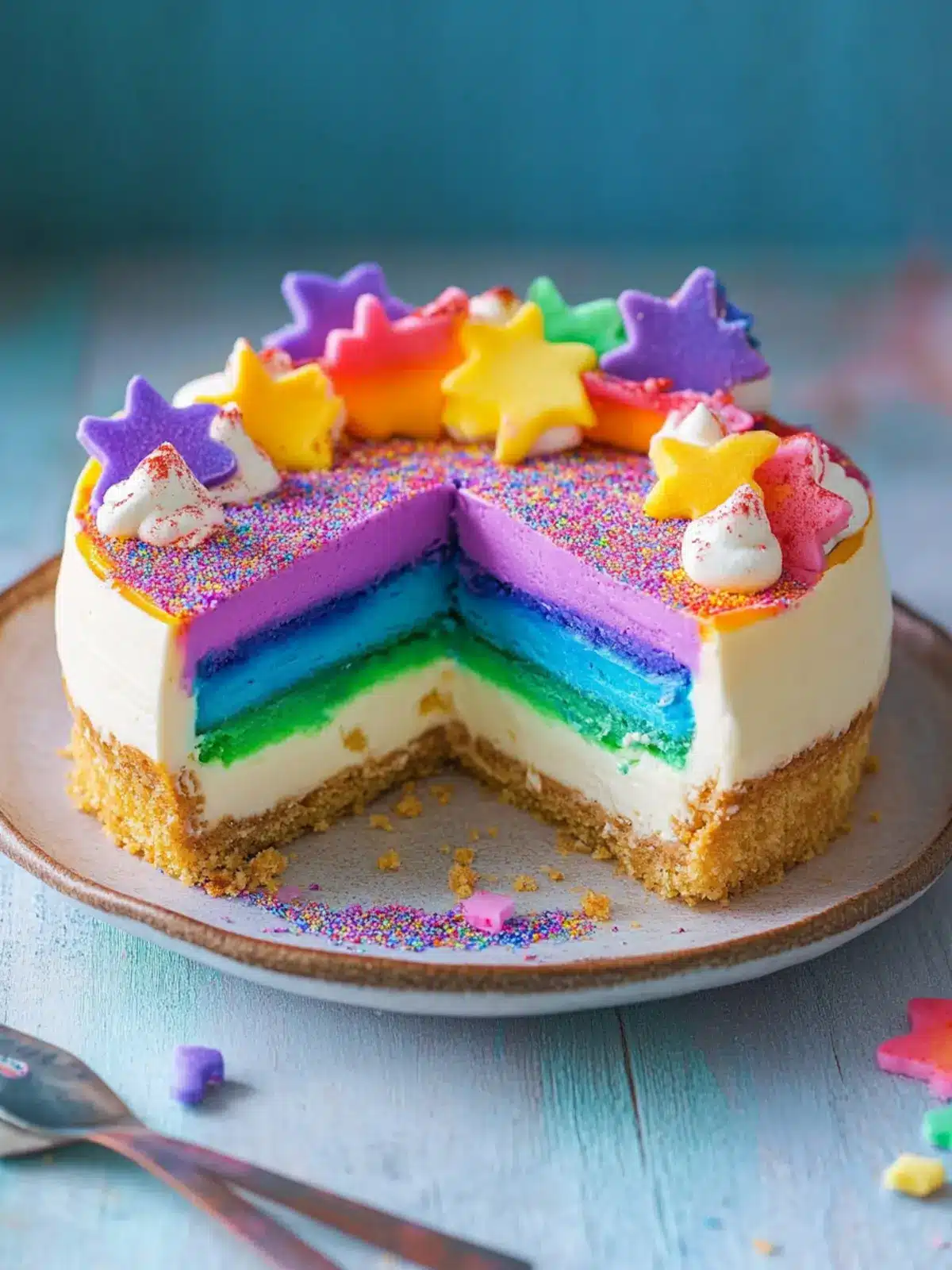 Colorful Rainbow Cheesecake That Dazzles Every Occasion 3 Rainbow Cheesecake