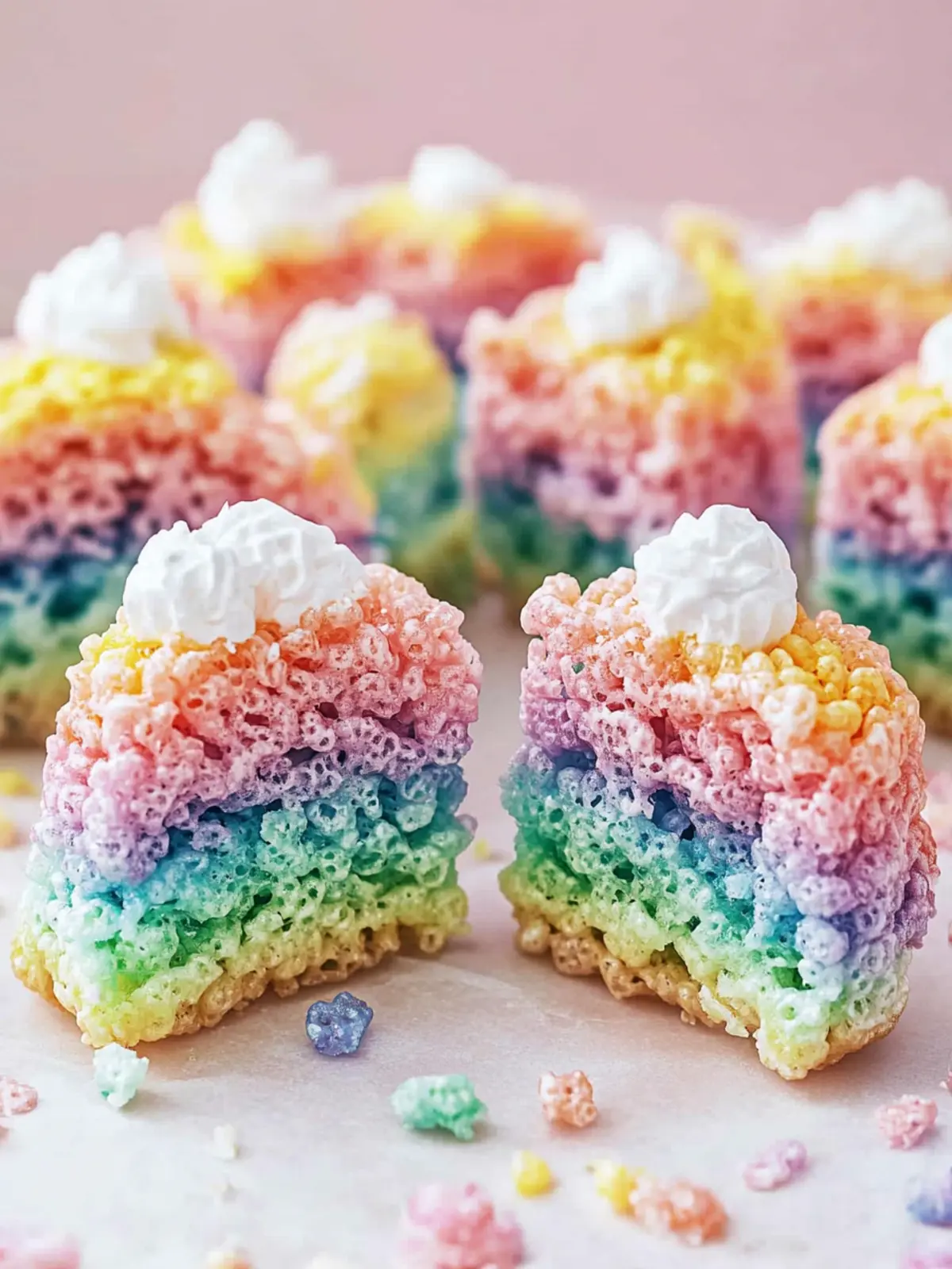 Rainbow Rice Krispies Treats That Will Brighten Your Day 5 Rainbow Rice Krispies