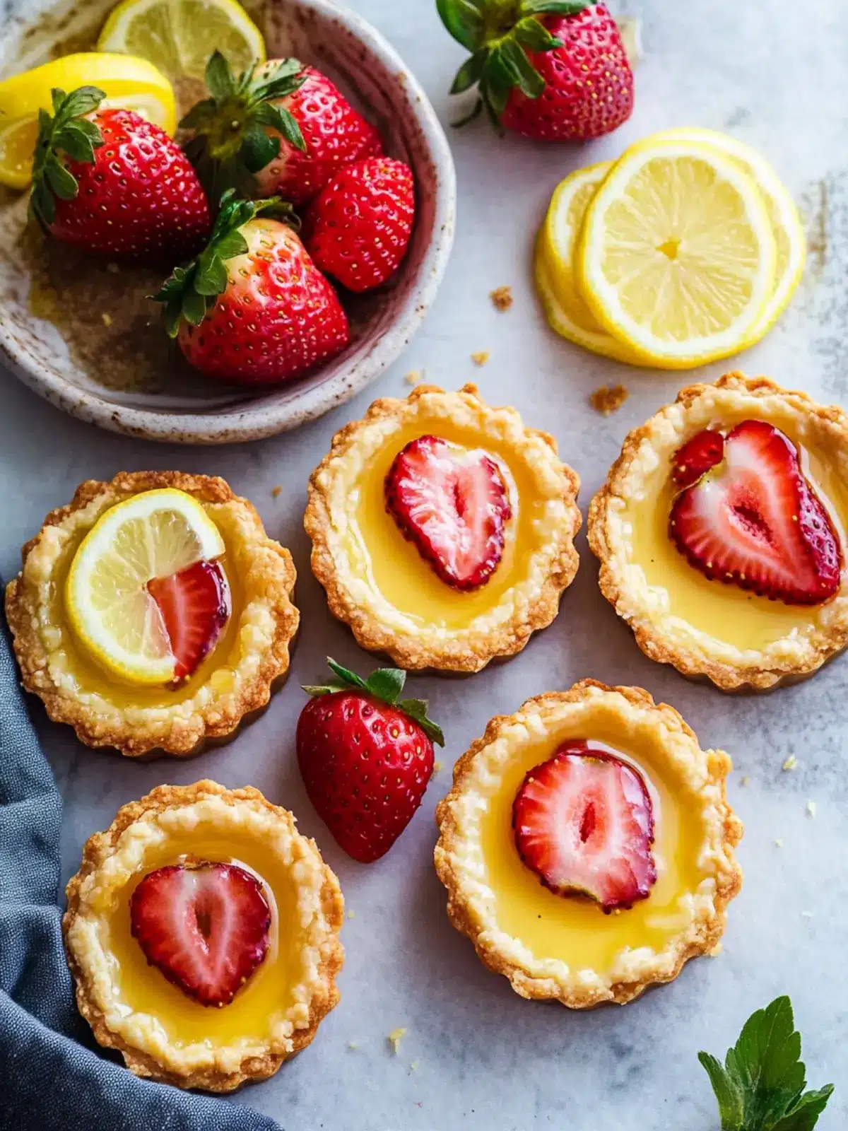 Strawberry Honey Custard Tarts with Lemon Curd for Spring Bliss 2 Strawberry Honey Custard Tarts with Lemon Curd