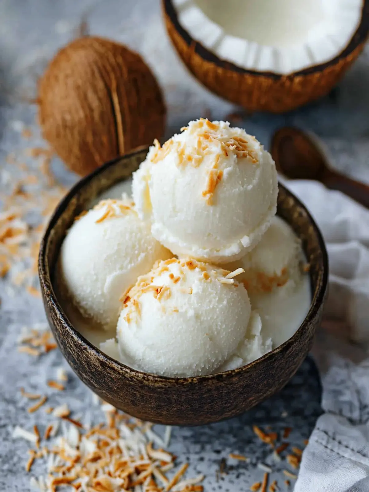 Creamy Coconut Sorbet: Your Easy Vegan Summer Delight 3 Coconut Sorbet