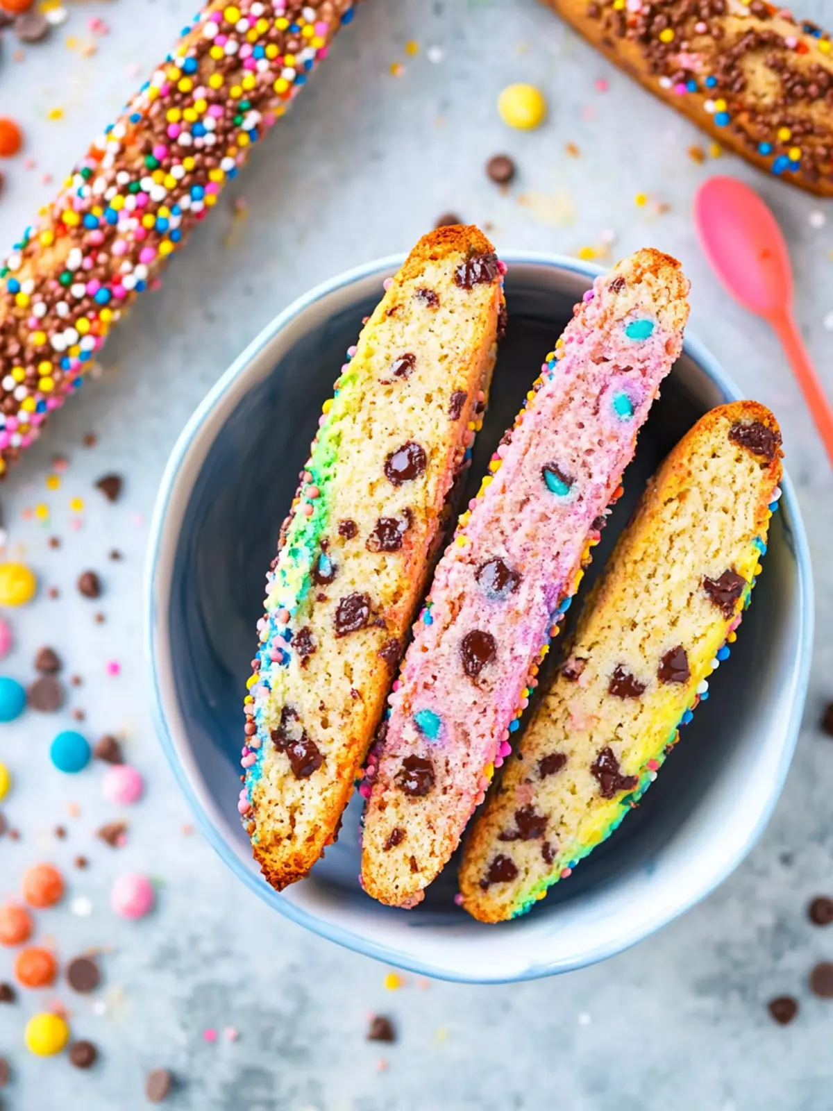 Chocolate Chip Rainbow Biscotti for Festive Fun and Flavor 3 Chocolate Chip Rainbow Biscotti