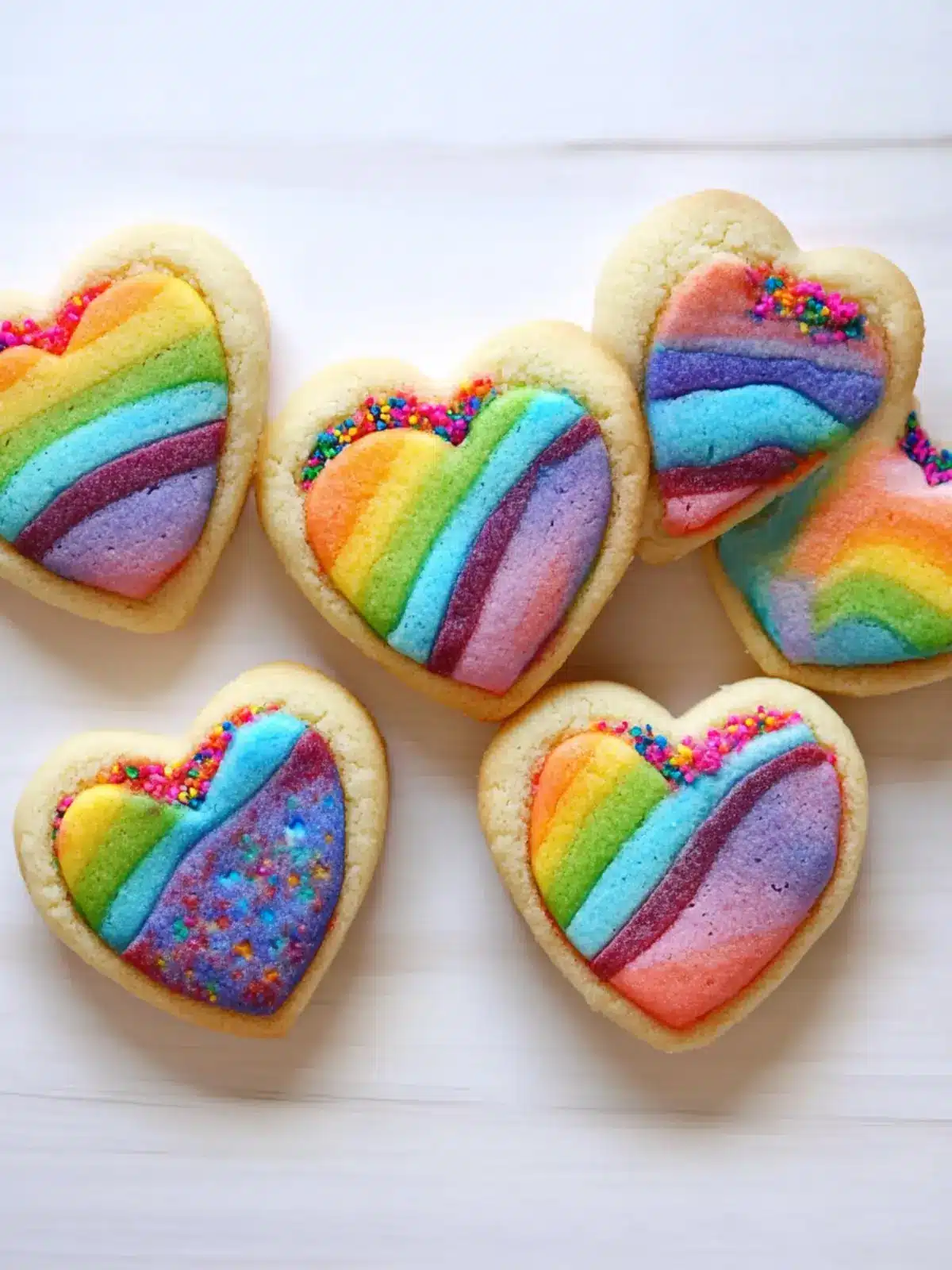 Bake Colorful Rainbow Heart Cookies for Joyful Celebrations 4 Rainbow Heart Cookies