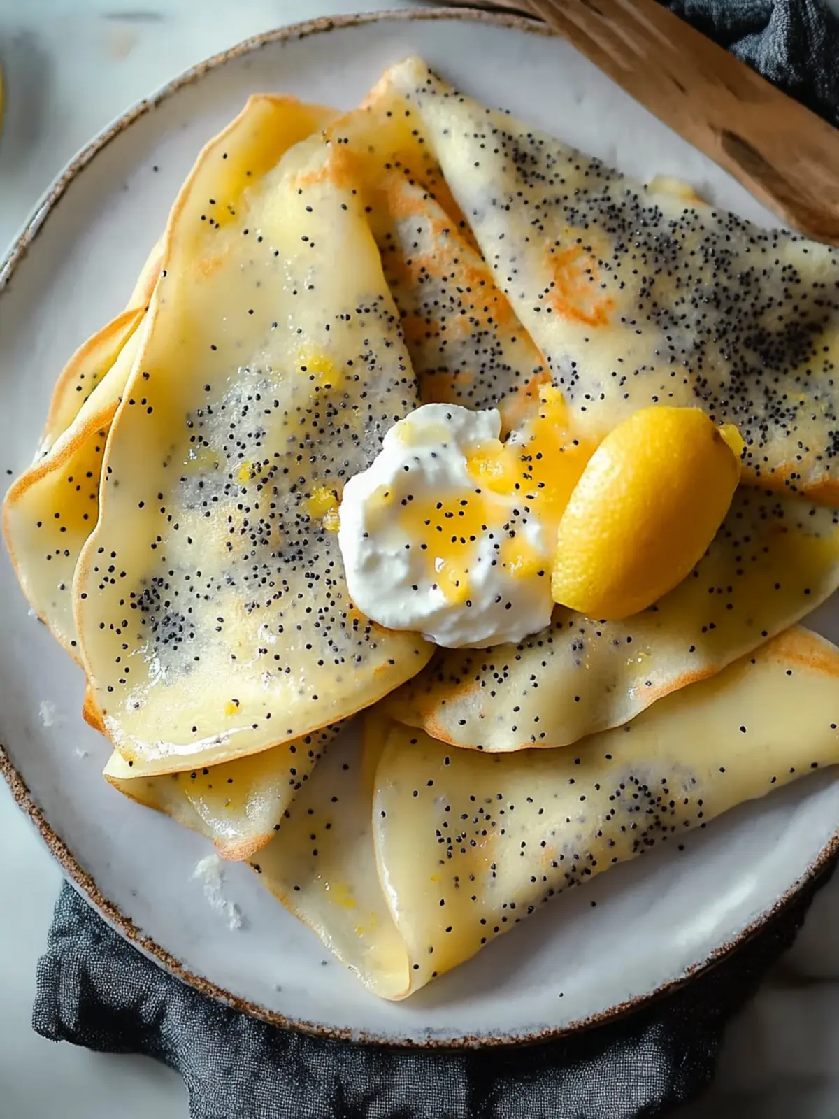 Delicious Poppy Seed Crêpes with Tangy Lemon Curd and Ricotta 4 Poppy Seed Crêpes with Tangy Lemon Curd and Ricotta