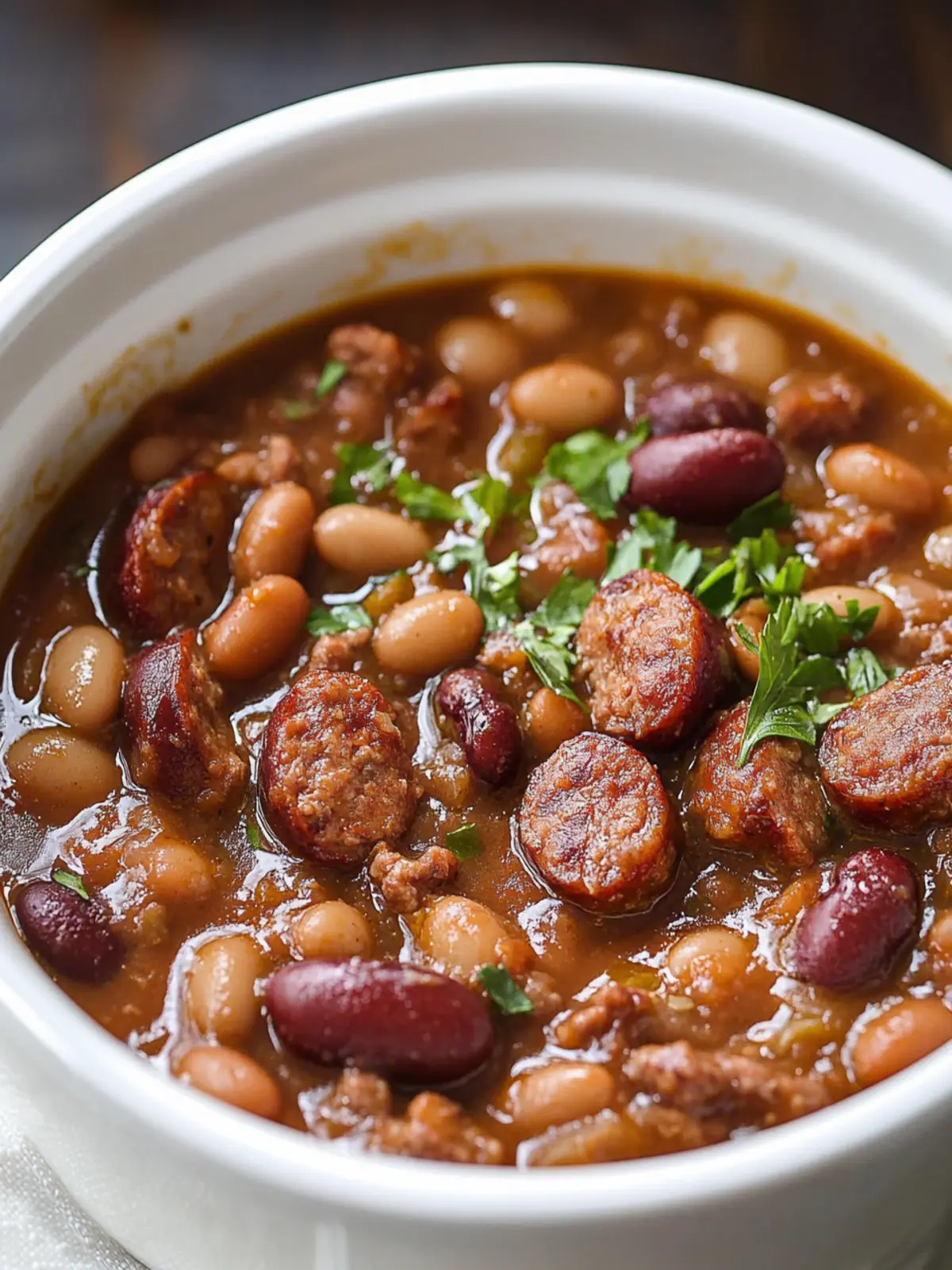Savory Slow Cooker 4-Ingredient Sausage and Beans Delight 2 Slow Cooker 4-Ingredient Sausage and Beans