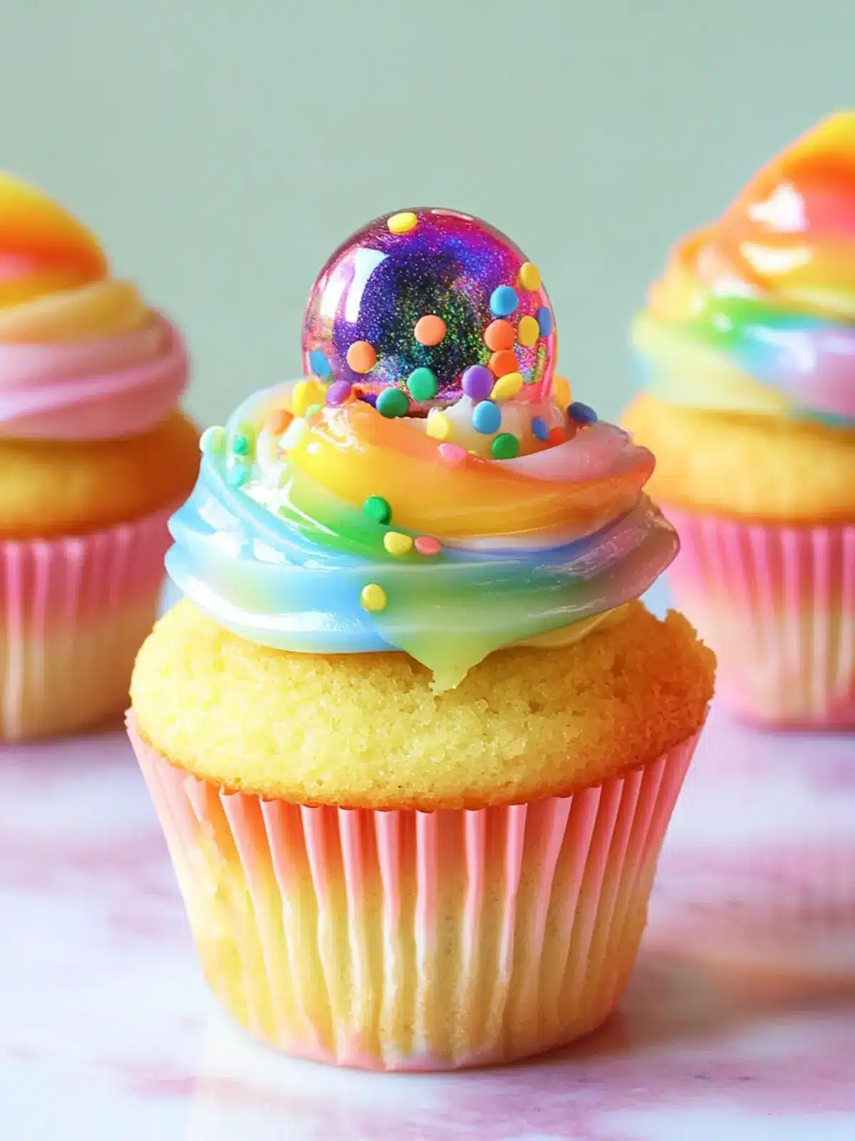 Delicious Rainbow Mirror Glaze Cupcakes to Brighten Your Day 4 Rainbow Mirror Glaze Cupcakes