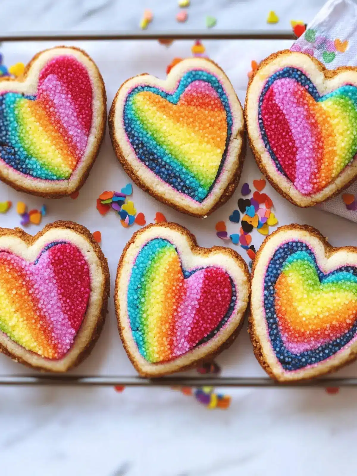Bake Colorful Rainbow Heart Cookies for Joyful Celebrations 2 Rainbow Heart Cookies