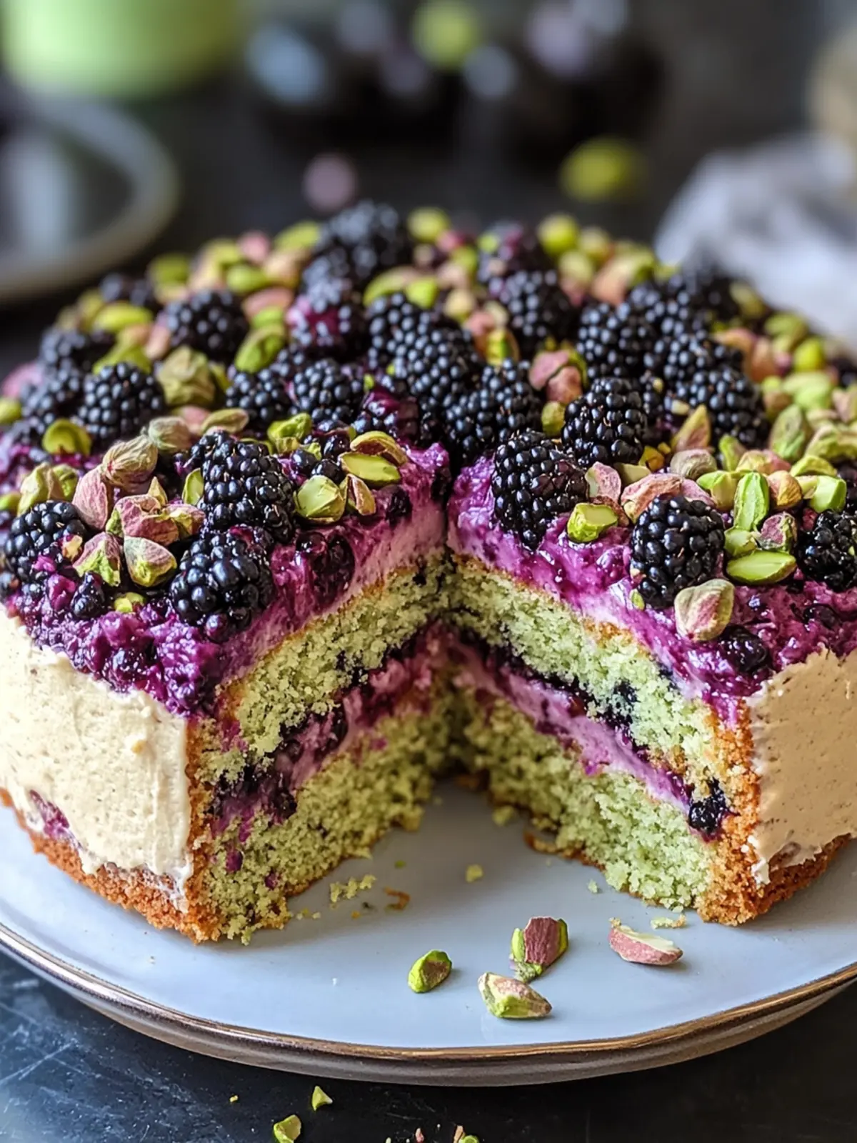 Delightful Pistachio and Blackberry Olive Oil Cake Recipe 4 Pistachio and Blackberry Olive Oil Cake