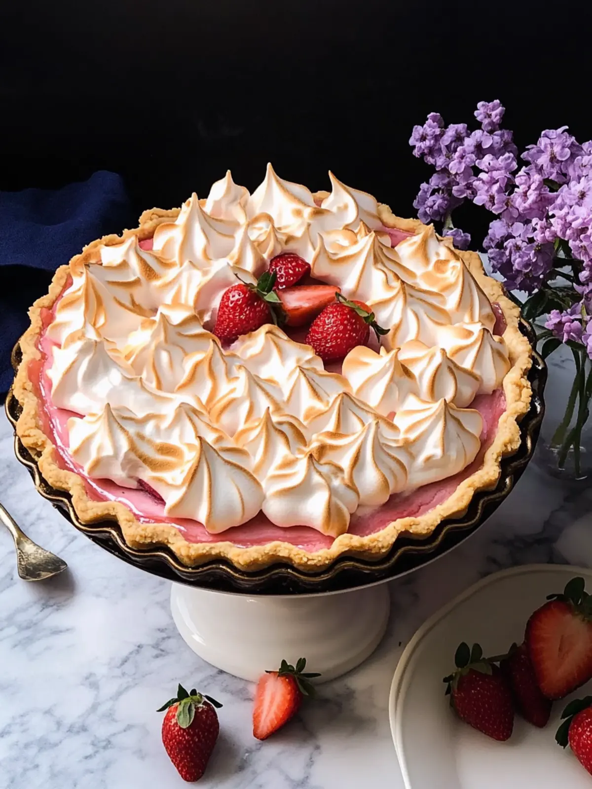 Rhubarb Cream Tart with Strawberry Meringue Bliss 5 Rhubarb Cream Tart with Strawberry Meringue