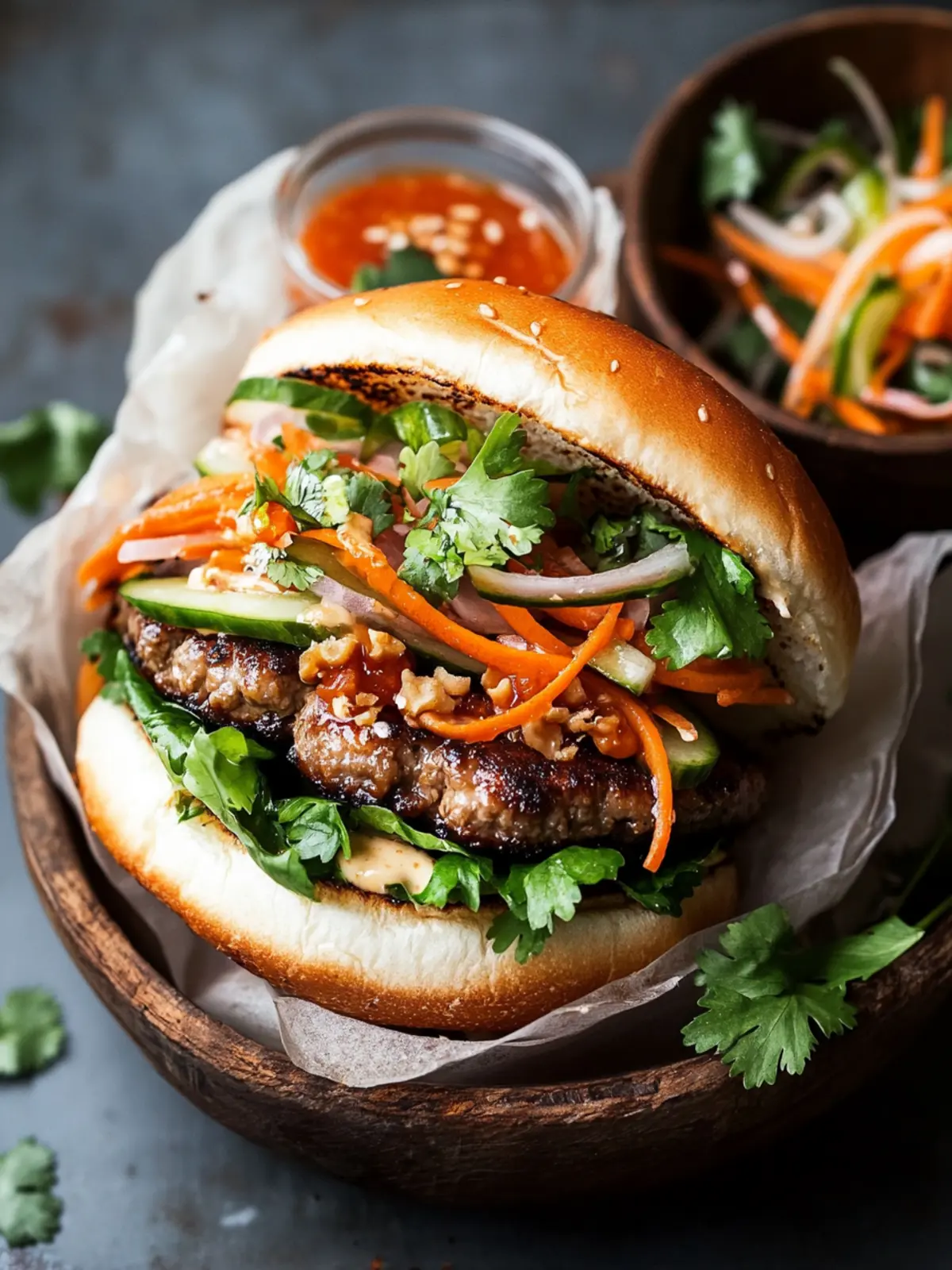 Savory Pork Banh Mi Burger: A Flavor-Packed Twist 3 Pork Banh Mi Burger