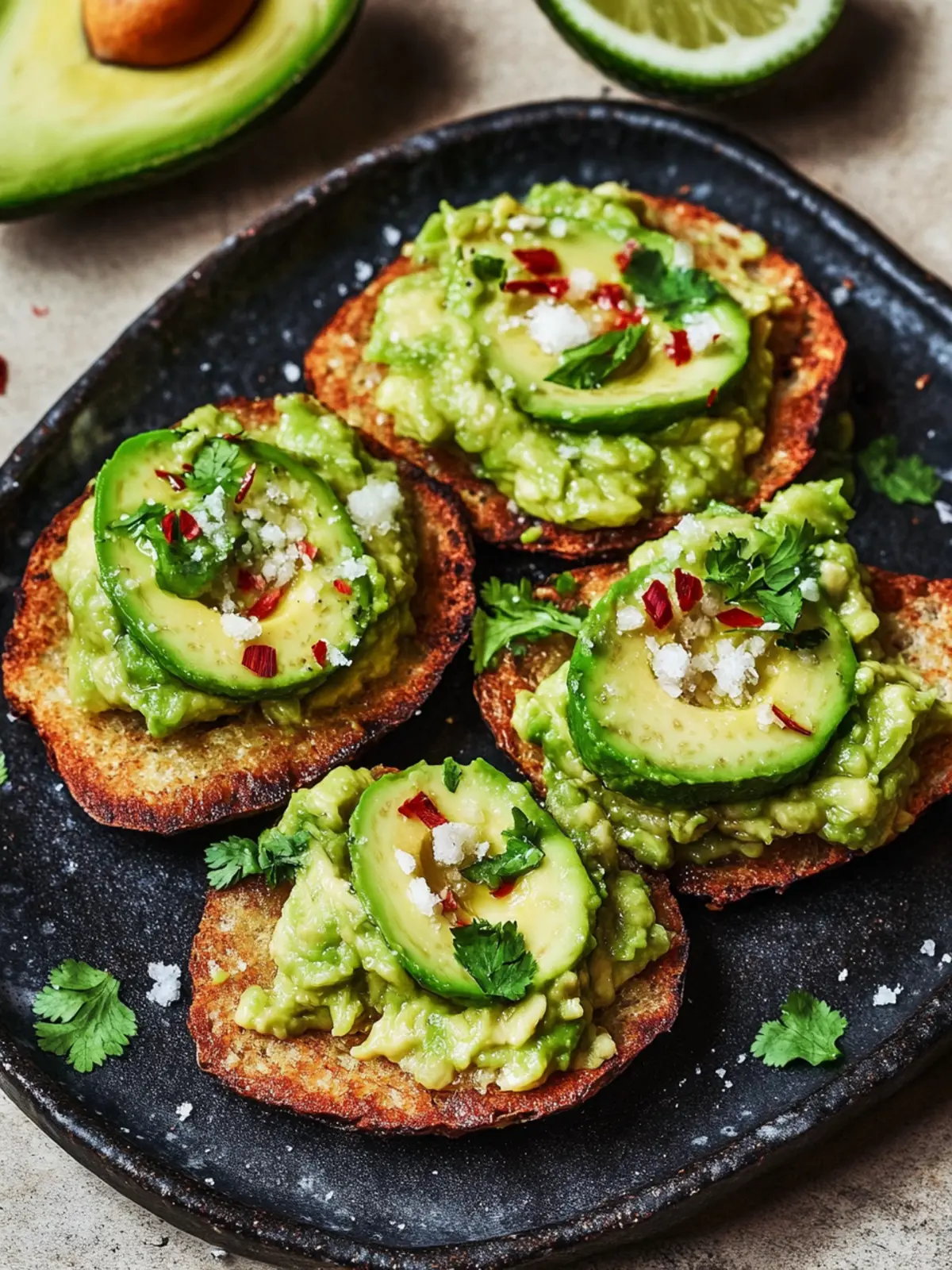 Spicy Smashed Avocado Bliss on Crispy Hash Brown Toasts 2 Spicy Smashed Avocado
