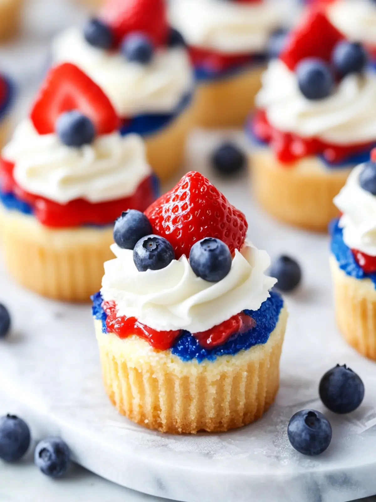 Red, White and Blue Mini Cheesecakes for Festive Fun 2 Red, White and Blue Mini Cheesecakes