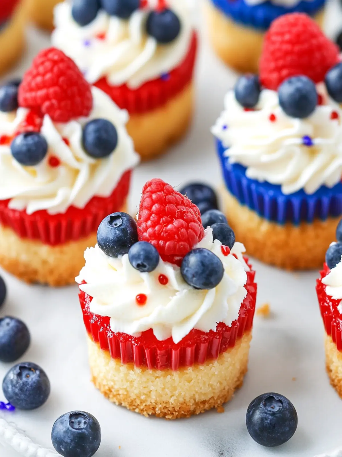 Red, White and Blue Mini Cheesecakes for Festive Fun 5 Red, White and Blue Mini Cheesecakes