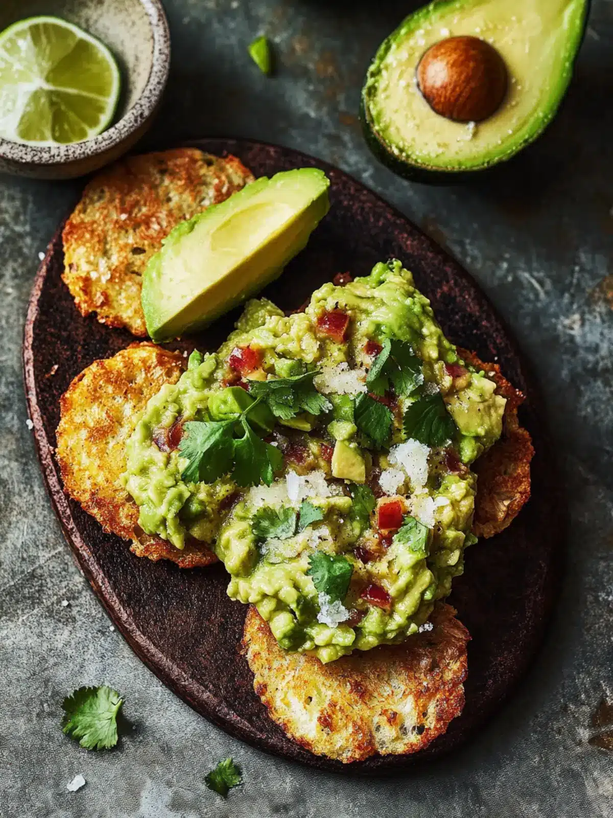 Spicy Smashed Avocado Bliss on Crispy Hash Brown Toasts 4 Spicy Smashed Avocado