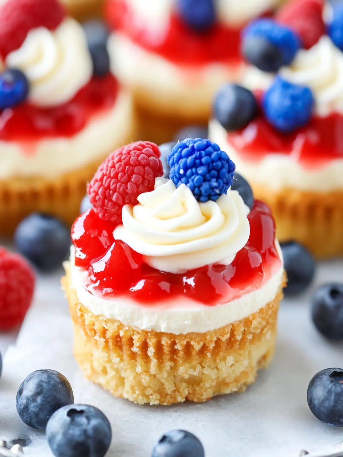 Red, White and Blue Mini Cheesecakes for Festive Fun 4 Red, White and Blue Mini Cheesecakes
