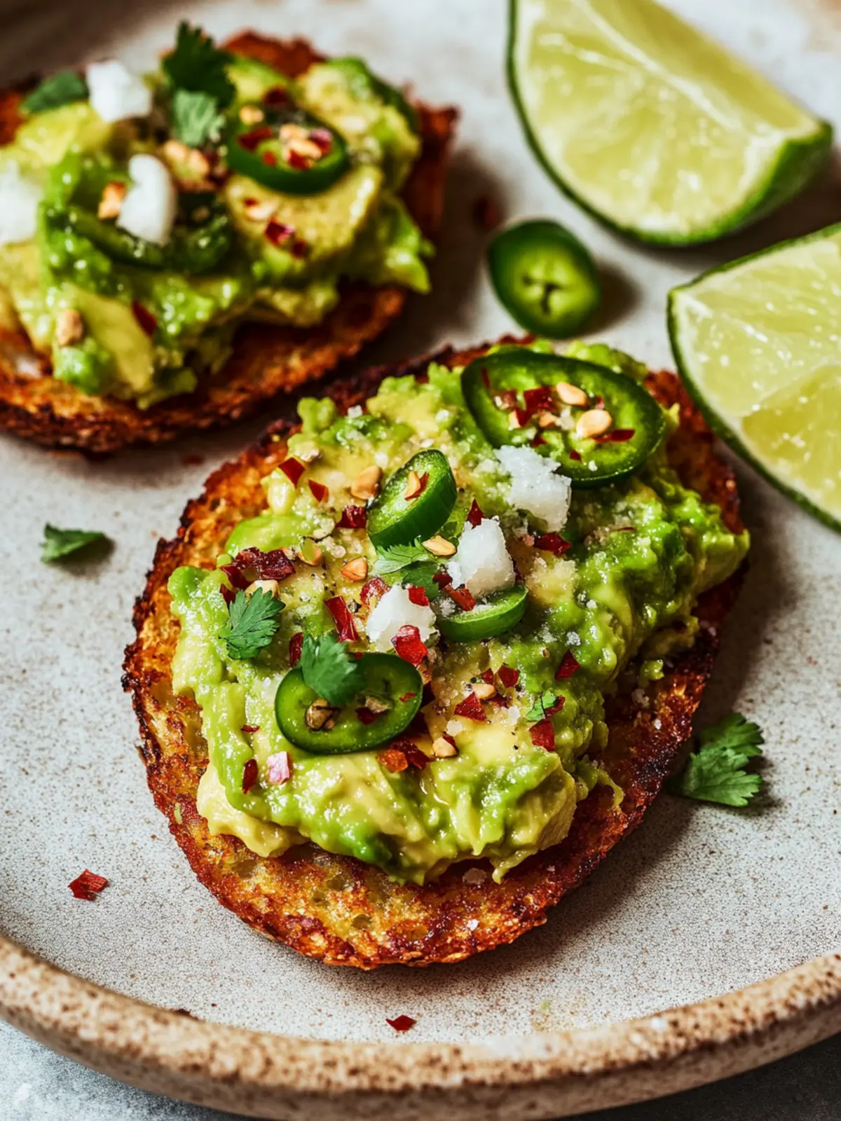 Spicy Smashed Avocado Bliss on Crispy Hash Brown Toasts 3 Spicy Smashed Avocado
