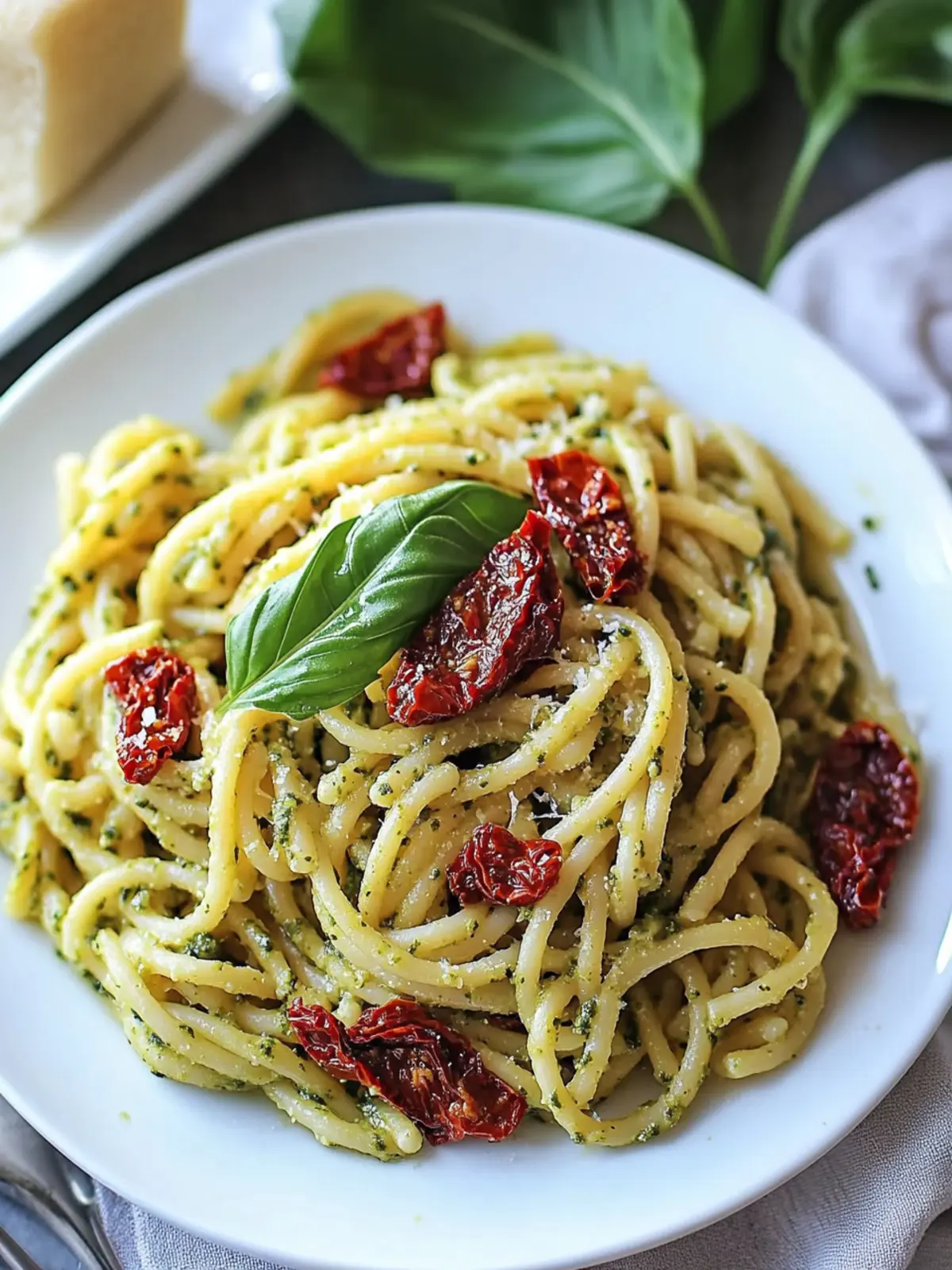 Wholesome Pesto Pasta with Sun Dried Tomatoes and Goodness 4 Pesto Pasta with Sun Dried Tomatoes