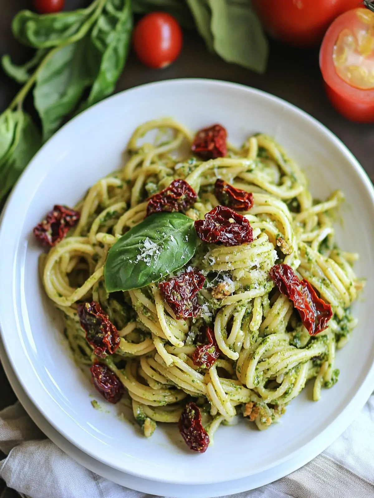 Wholesome Pesto Pasta with Sun Dried Tomatoes and Goodness 5 Pesto Pasta with Sun Dried Tomatoes