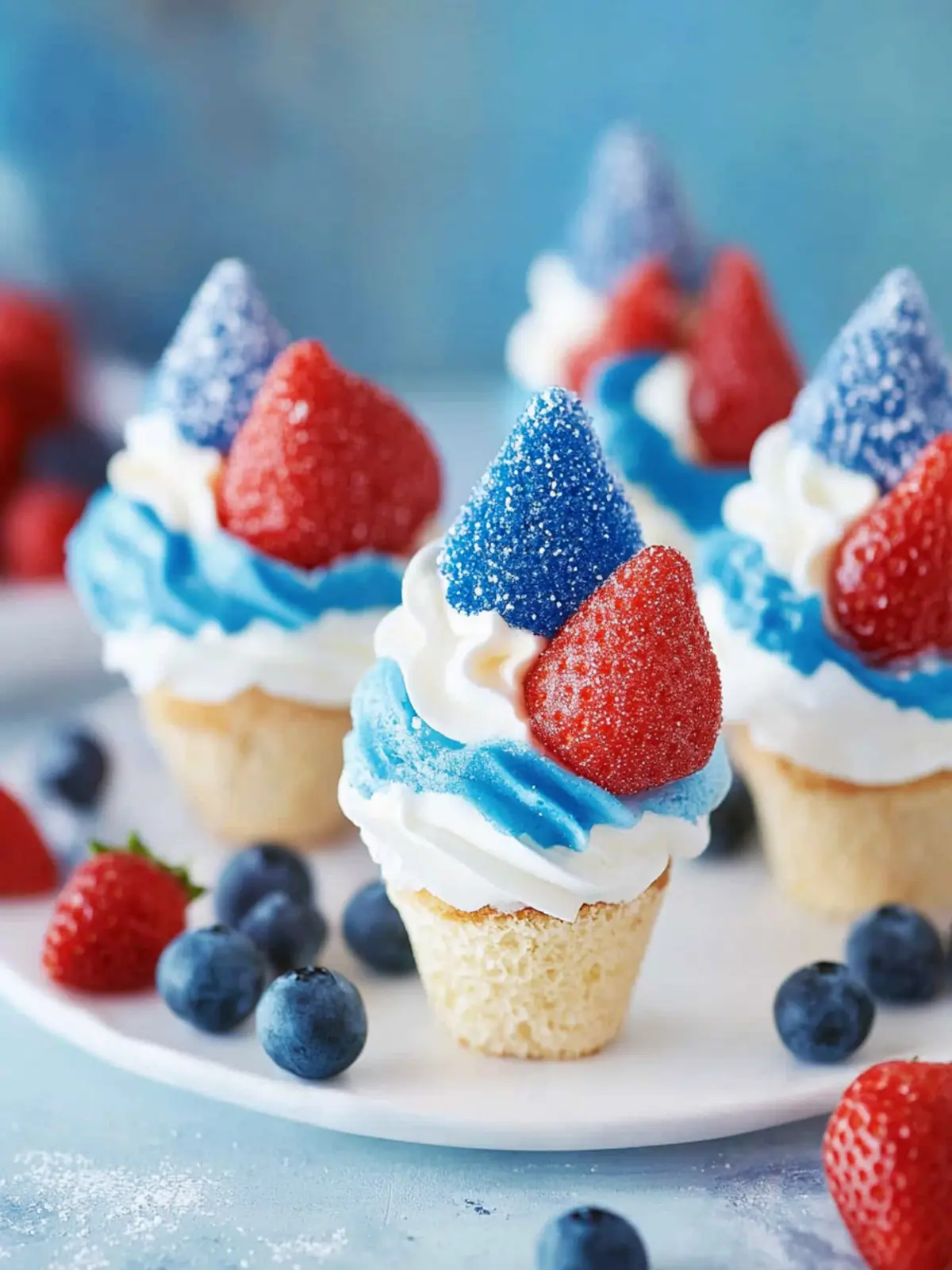 Red White and Blue Desserts: Celebratory Chocolate-Dipped Strawberries 5 Red White and Blue Desserts