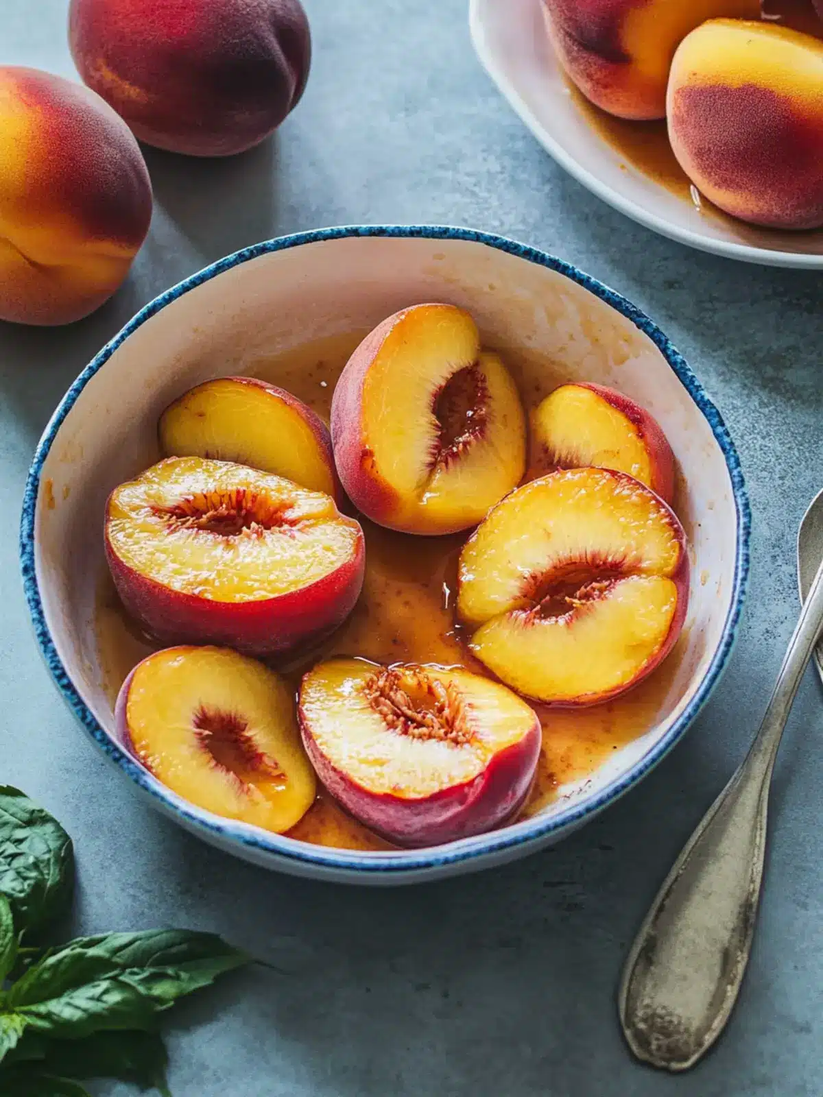 Irresistible Baked Peaches Topped with Creamy Ice Cream 2 Baked Peaches