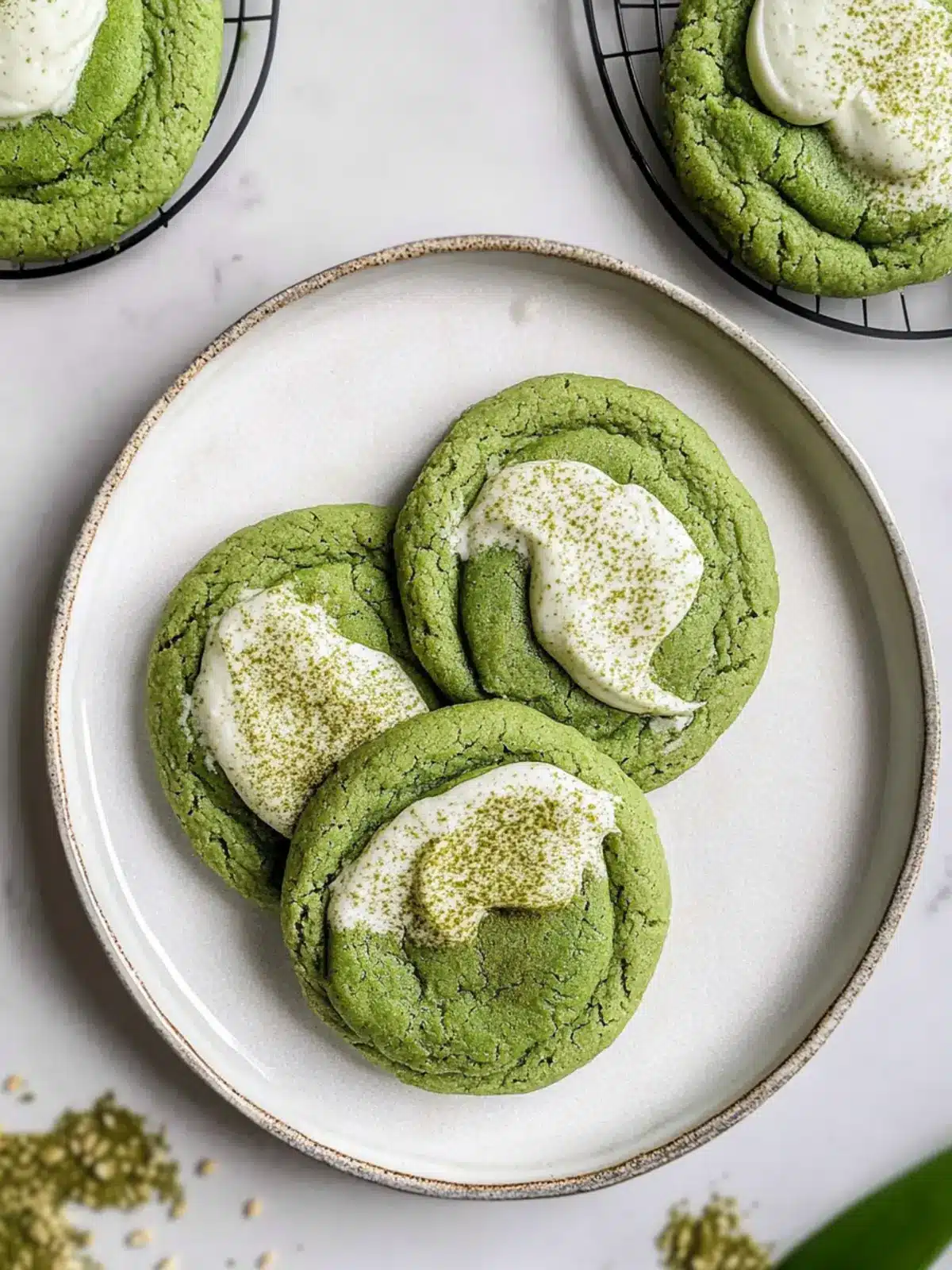 Irresistible Matcha Latte Cookies with Creamy Topping 4 Matcha Latte Cookies