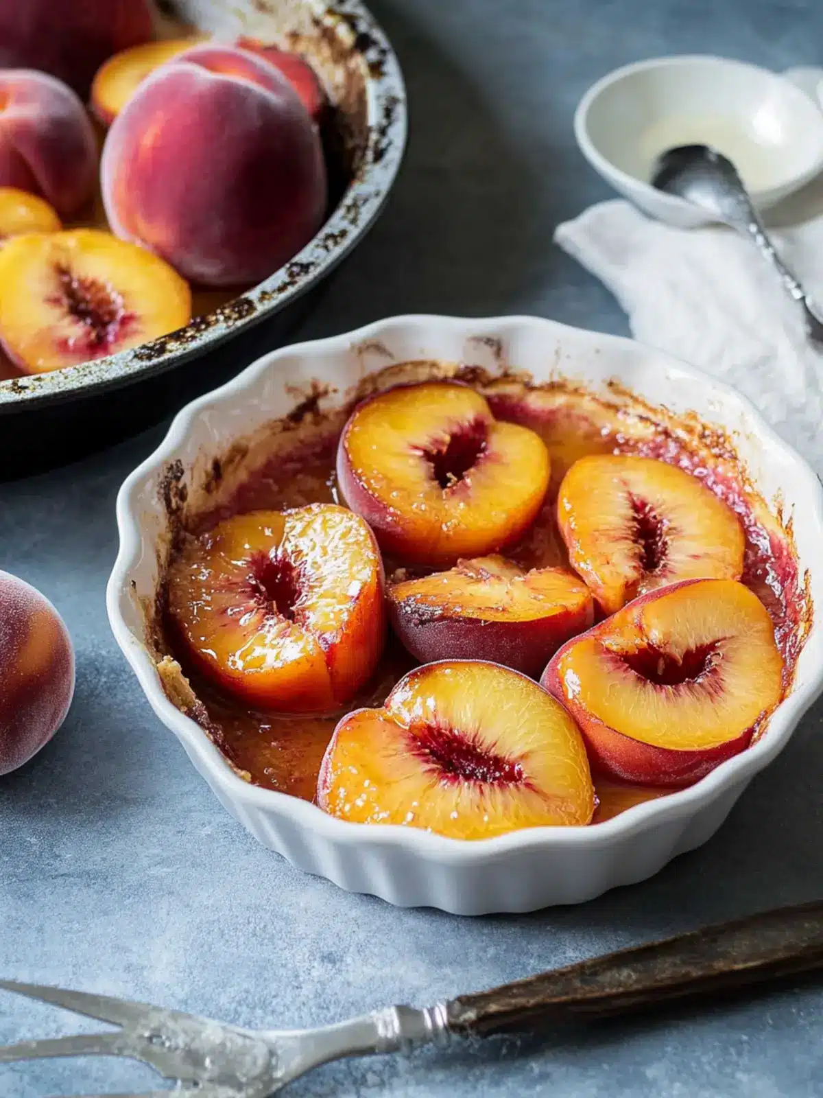 Irresistible Baked Peaches Topped with Creamy Ice Cream 3 Baked Peaches