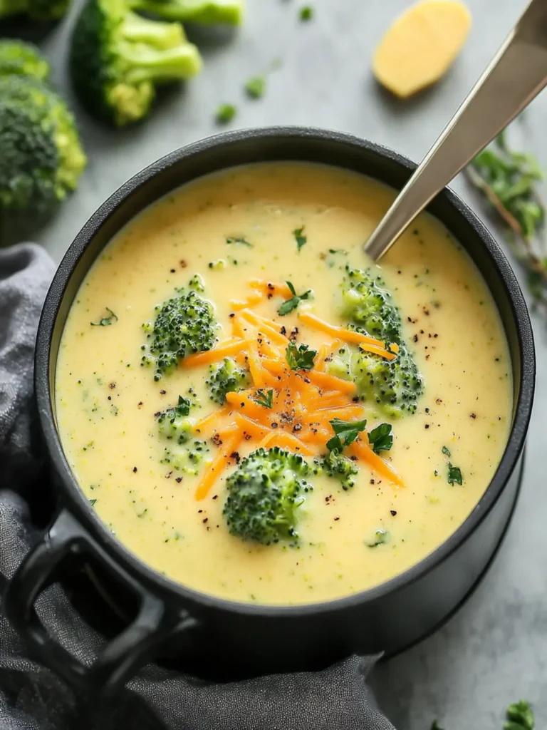 High Protein Broccoli Cheddar Soup